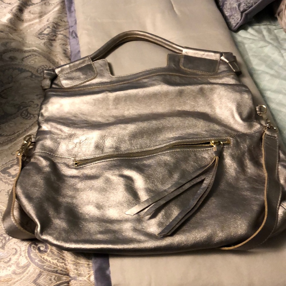 Light gold leather Foley and Corinna handbag